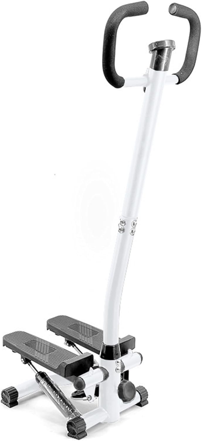 Stair Stepper Machine with Handlebar-Mini Steppers for Exercise with 300LBS Loading Capacity, Hydraulic Fitness Stepper with LCD Monitor(Black+White)