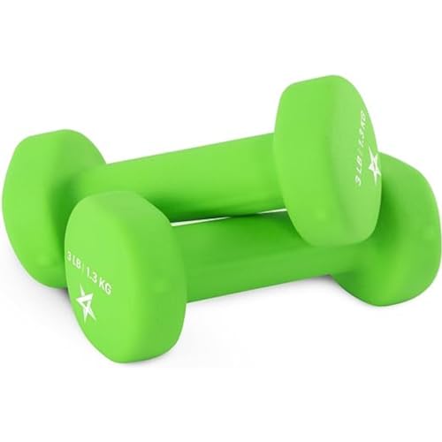 Yes4All Neoprene Coated Dumbbell Hand Weight Sets of 2 - Multiple Weight Options with 15 Colors, Anti-roll, Anti-Slip, Hexagon Shape