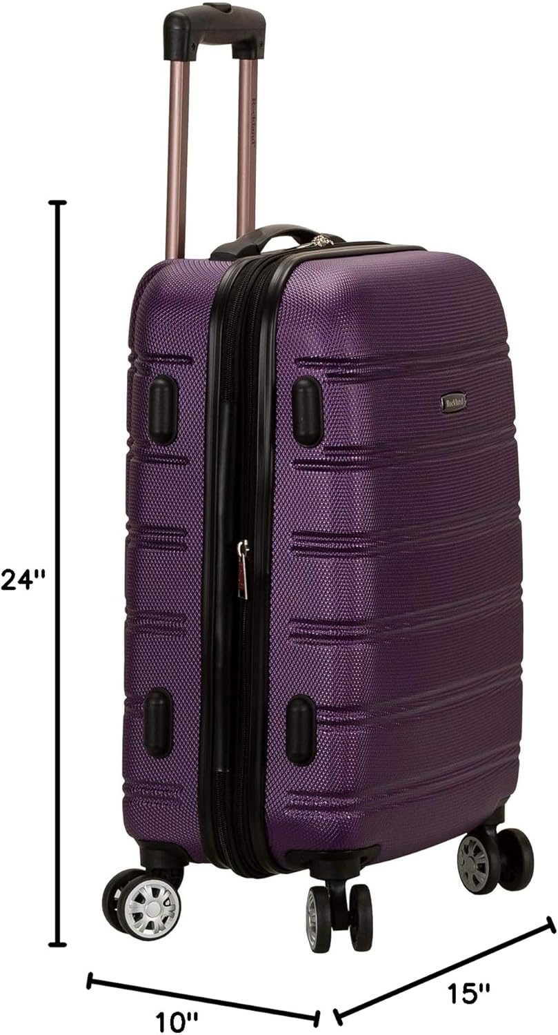 Rockland Melbourne Hardside Expandable Spinner Wheel Luggage, Purple 24