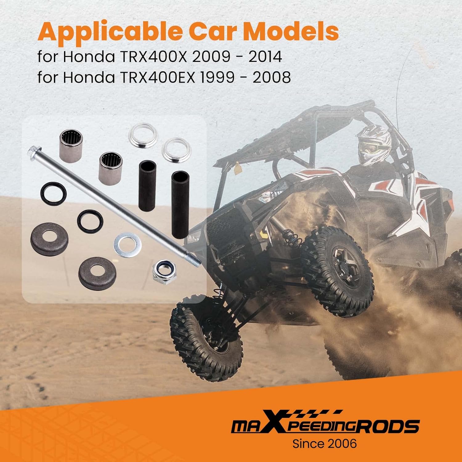 Tuningsworld Swing Arm Bolt Kit Swingarm Pivot Bolt with Sleeve Seals Bearings Set Kit for Honda 400EX 400 EX