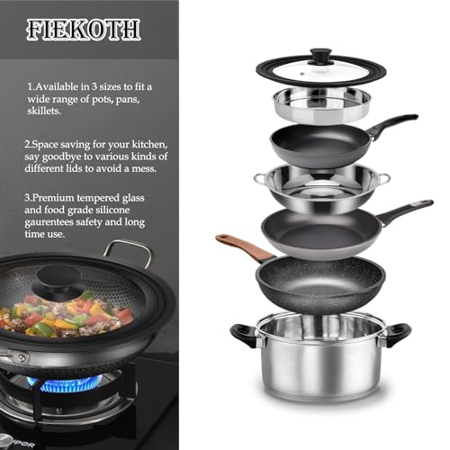 Universal Silicone Lid for Pots, Pans and Skillets From 7