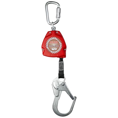AFP Demon 11 FT Single Leg Self-Retracting Lifeline Web Lanyard Retractable | Steel Locking Snap Hook | Safety Yoyo | Fall Protection Arrest Limiter | Construction Industrial | OSHA & ANSI Rated SRL