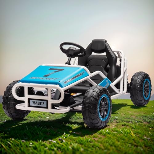 24V Ultimate Go Kart for Kids Ages 6-12, 2x200W Powerful Motor Electric Go Kart, 6MPH Outdoor Off-Road Dirt Road Electric Car,15
