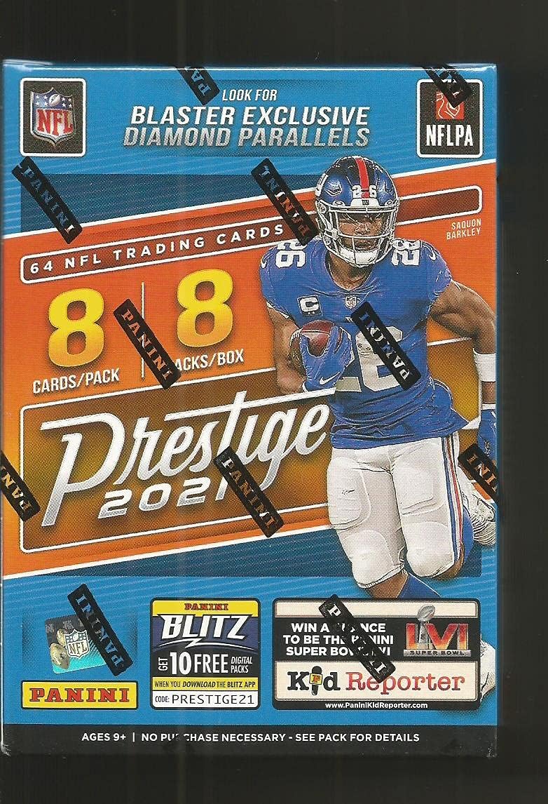 2021 Panini Prestige Blaster Football Box 8 Cards Per Pack 8 Packs Per Box Factory Sealed Box