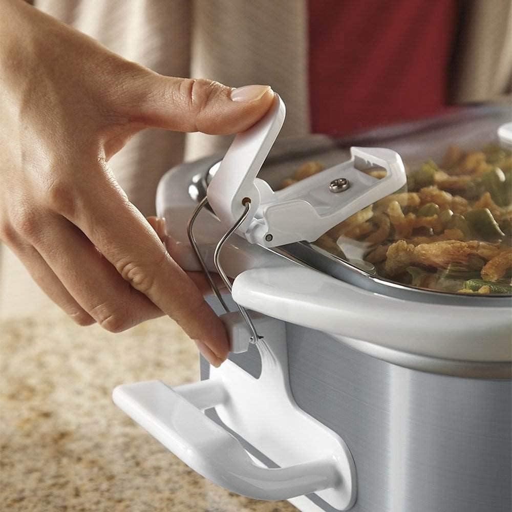 Crock-Pot SCCPCCM355SS 3.5 Quart Capacity Rectangular Shape 9 Inch x 13 Inch Casserole Slow Cooker with Locking Lid, Stainless Steel