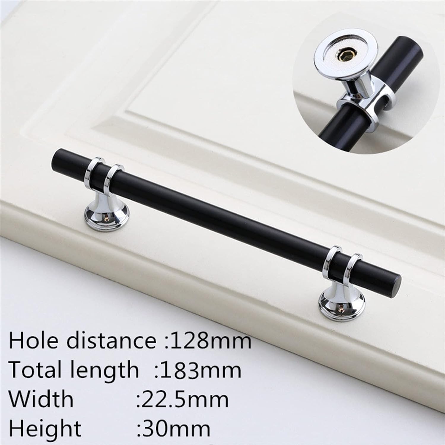 Cabinet Handles/Drawer Pull Modern Zinc Alloy Black Gold Door Handles Kitchen Cabinet Handles Solid Drawer Knobs Fashion Furniture Handle Hardware Kitchen Cabinet Pulls (Color : Chrome Bla Hand
