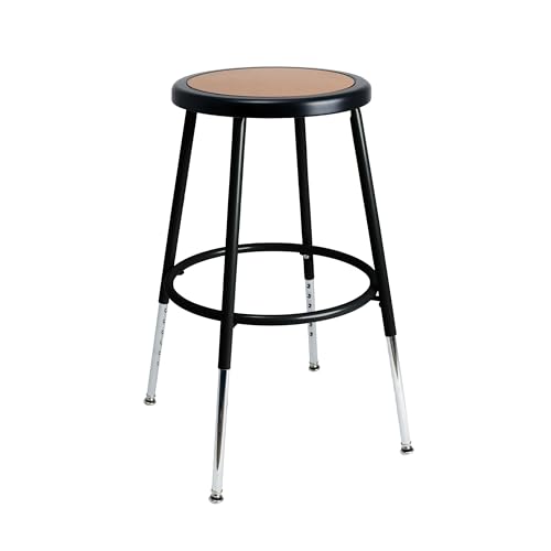 Height Adjustable 32-39 inch Steel Stool, Black, EasyBuild