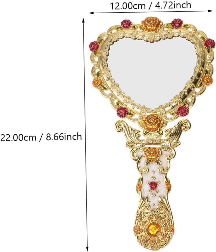 Housoutil 5 Pcs Vanity Mirror Delicate Mirror Makeup Mirror Girl Mirror Decorative Mirror Delicate Heart-shaped Mirror Exquisite Mirror Cosmetic Mirror European Style Mirror