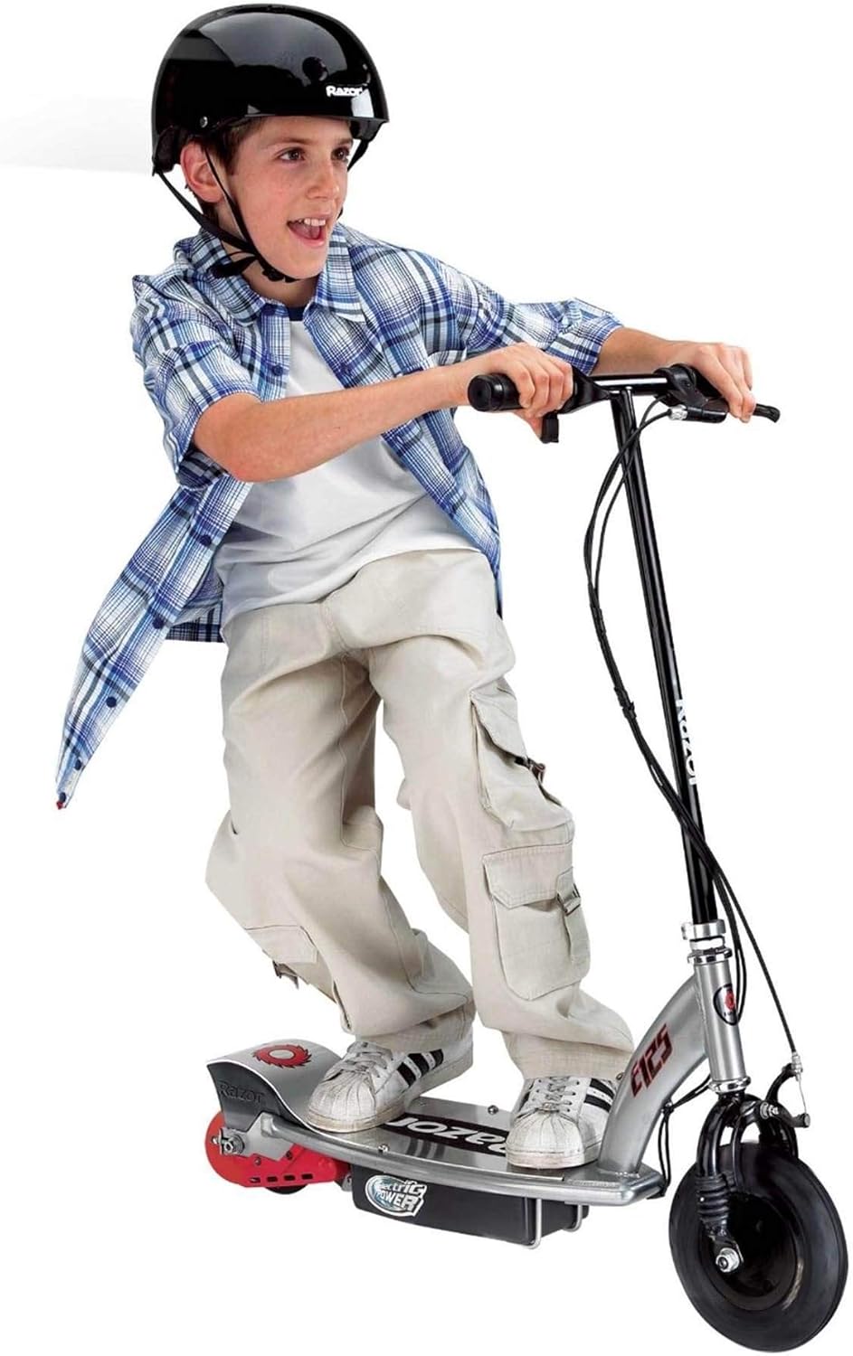 Razor E125 Motorized 24-Volt 10 MPH Rechargeable Electric Scooters, Blue & Black