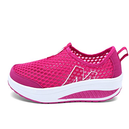 Women Sneakers Comfort Slip On Wedges Shoes Breathable Mesh Walking Shoes
