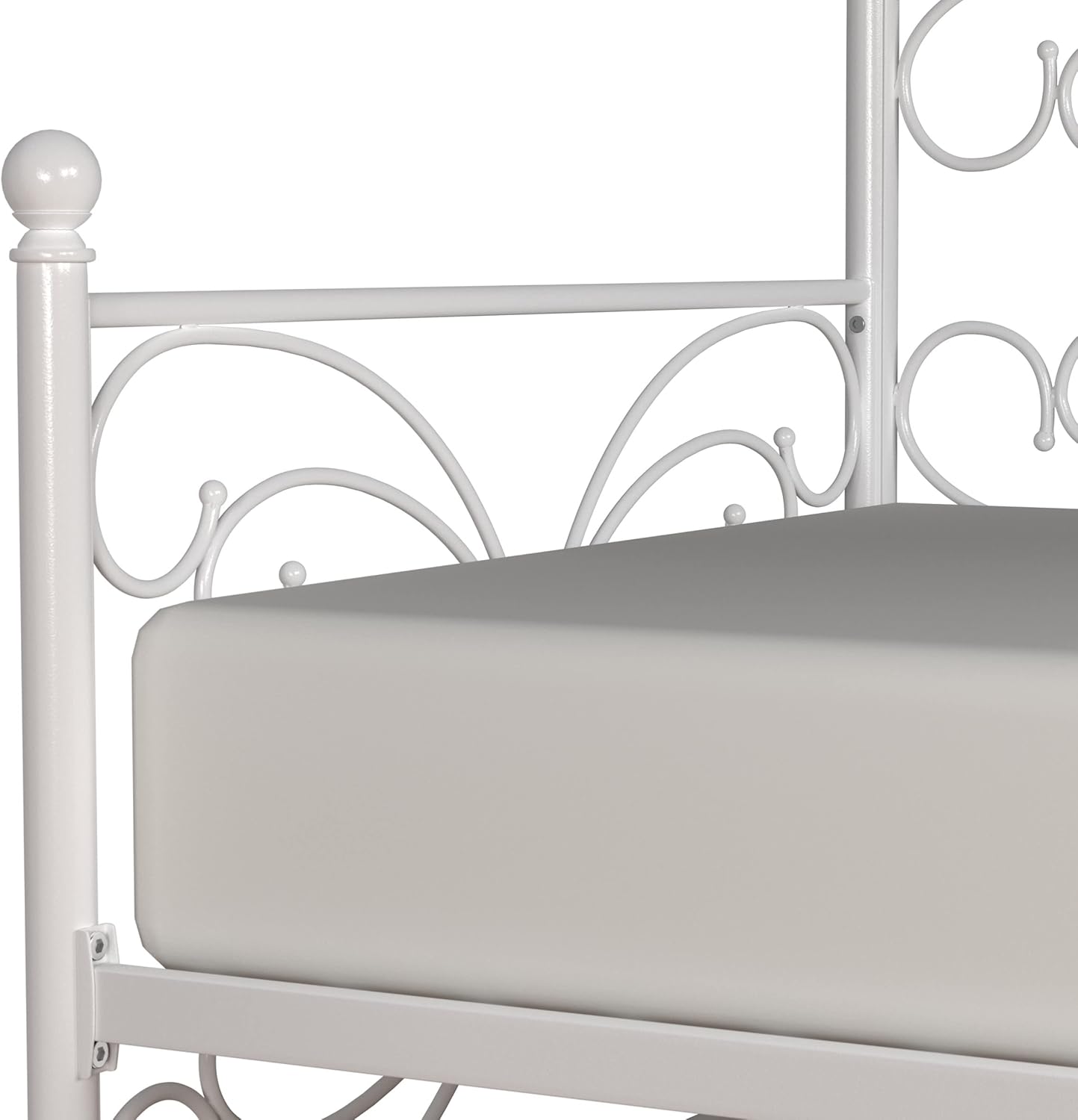 Hillsdale, Anslee Whimsical Scroll Metal Complete Twin Daybed with Trundle, White