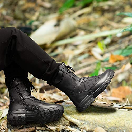 Men's Military Tactical Boots Army Jungle Boots with Zipper