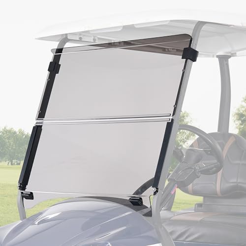 KEMIMOTO Golf Cart Windshield Compatible with Club Car Precedent Gas/Electric (04-Up), Foldable Replacement Windshield with Anti-UV and Impact Resistant Acrylic,Tinted