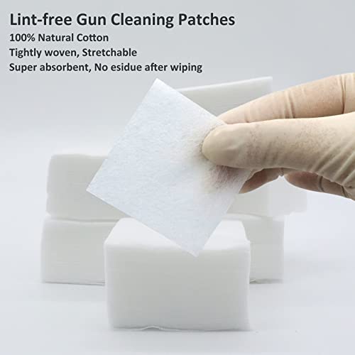 Gun Cleaning Supplies Case, Gun Cleaning Patches and Gun Cleaning Swabs 2 Specifications, 6” Bamboo Cleaning Swabs, 2” Lint Free Gun Cleaning Cloth, Include 3 Double-Ended Cleaning Brush
