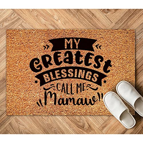 My Greatest Blessings Call Me Gigi Coir Doormat Family Quote Rectangular Door Mats Funny Thick Durable Non Slip Front Door Mat for Entrance Porch Patio Apartment New Home Gift 24x36in