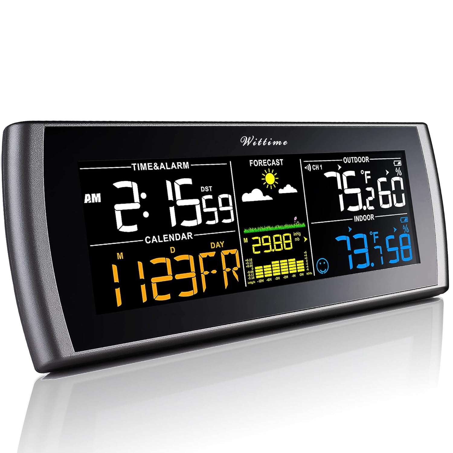 2101 Weather Stations Wireless Indoor Outdoor Thermometer Temperature Humidity Monitor with 7.5