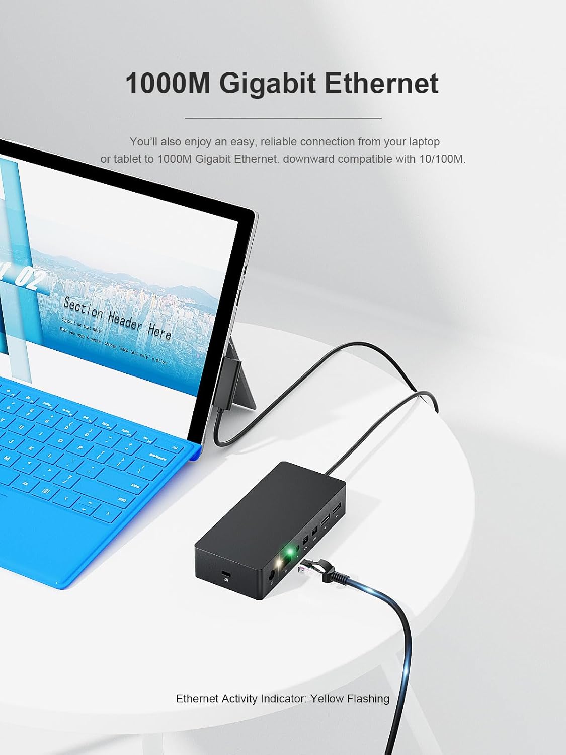 Surface Pro Docking Station,Surface Dock with 90W Power Supply,Gigabit Ethernet,Mini DP*2,USB 3.0 * 4,Audio Compatible with Surface Pro 9/8/7/X/6/4/3,Surface Book,Surface Go,Surface Laptop/Laptop go