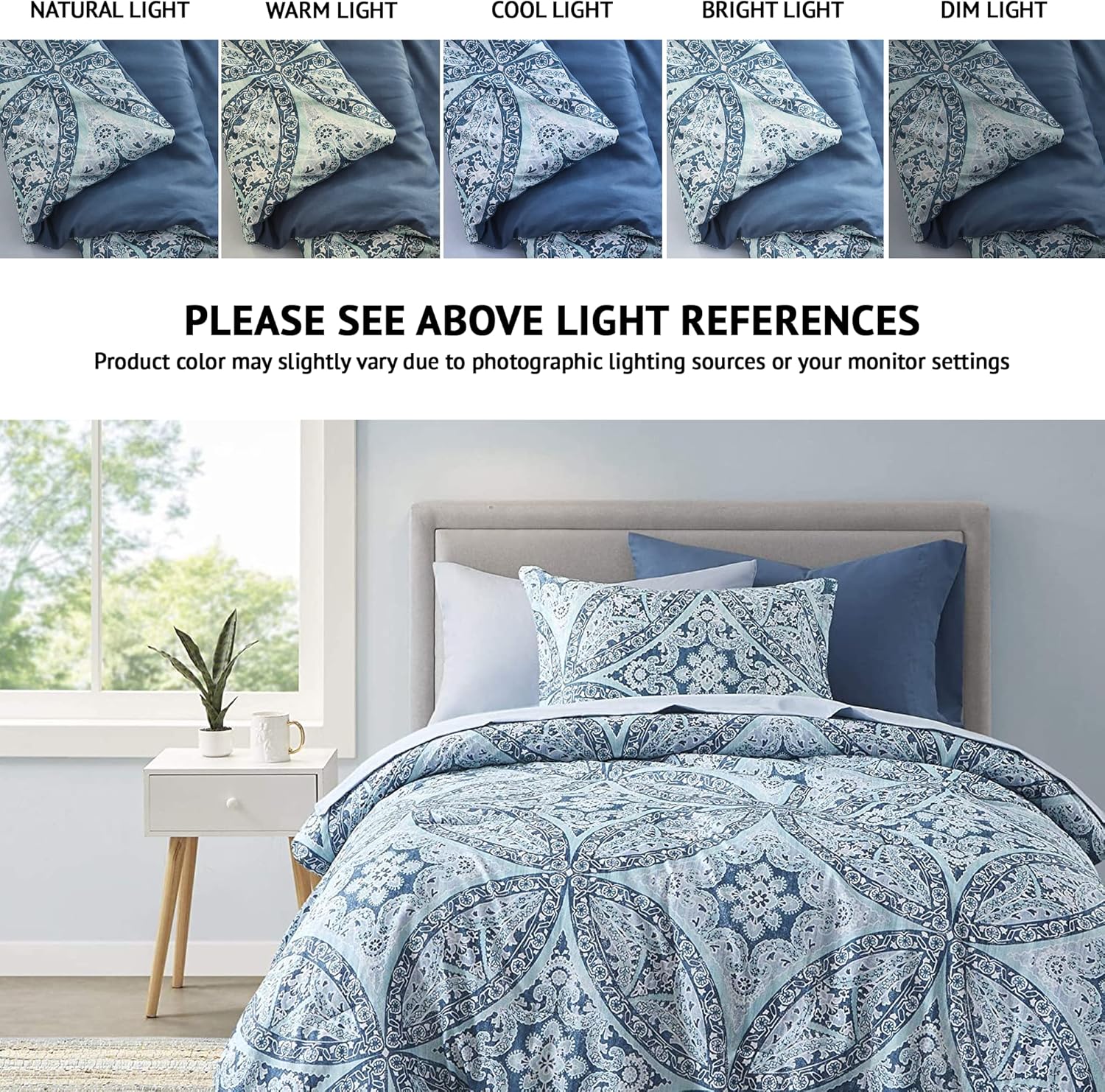 Comfort Spaces Bed in A Bag - Trendy Casual Design Cozy Comforter with Complete Sheet Set with Side Pocket, All Season Cover, Matching Shams, Twin(66