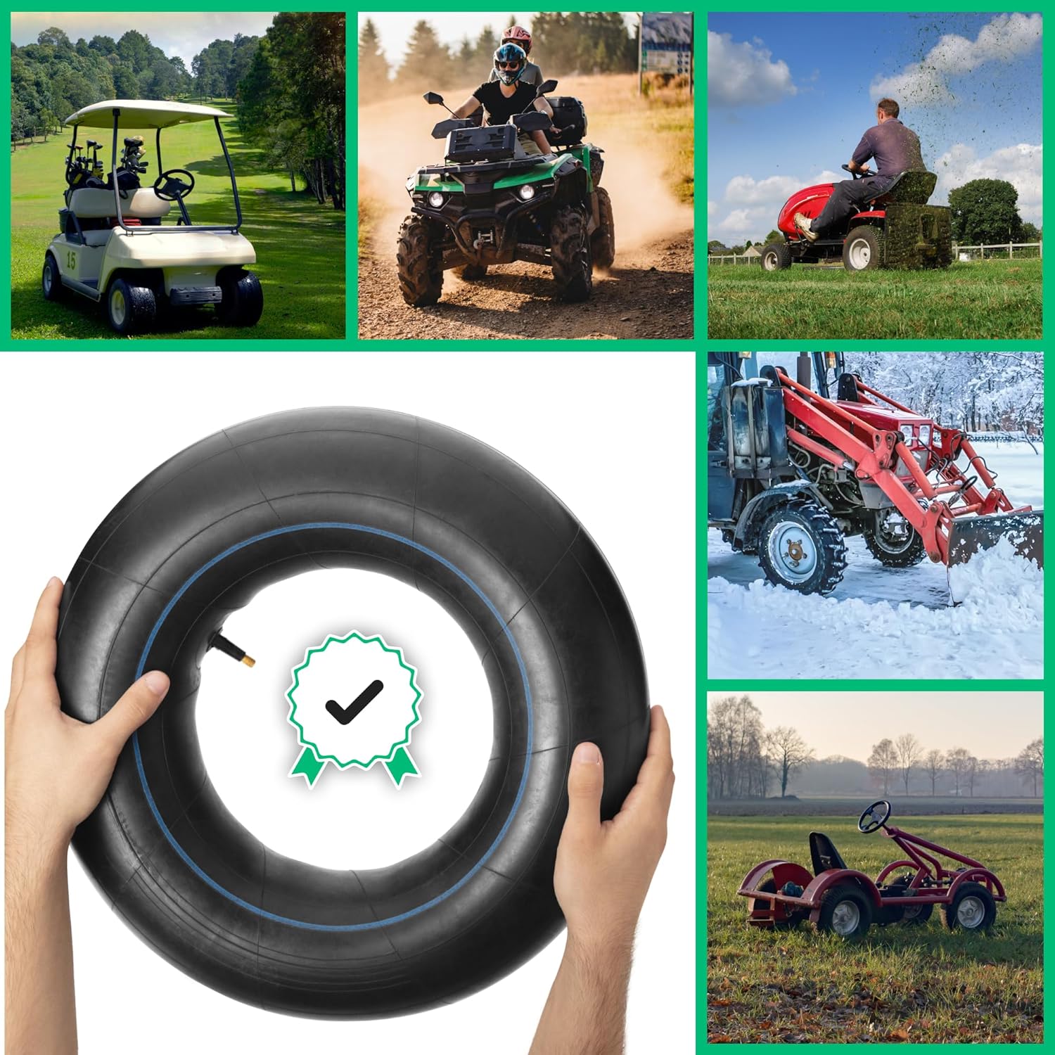 16x6.50-8 / 16x7.50-8 Inner Tubes with Straight Valve TR13 (x2) - Replacement inner tubes for Lawn Mowers, Hand Trucks, Wheelbarrows, Carts, and Garden Trailers, among others