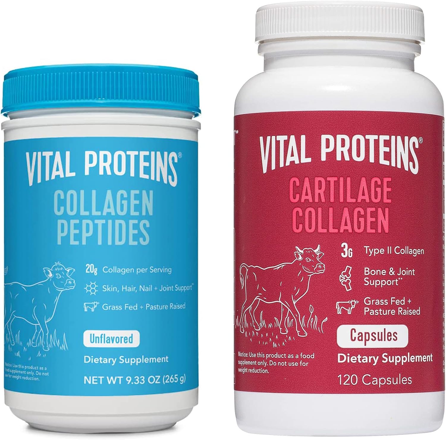 Vital Proteins Collagen Peptides Powder Unflavored 9.33 OZ Collagen Pills 120 Capsules
