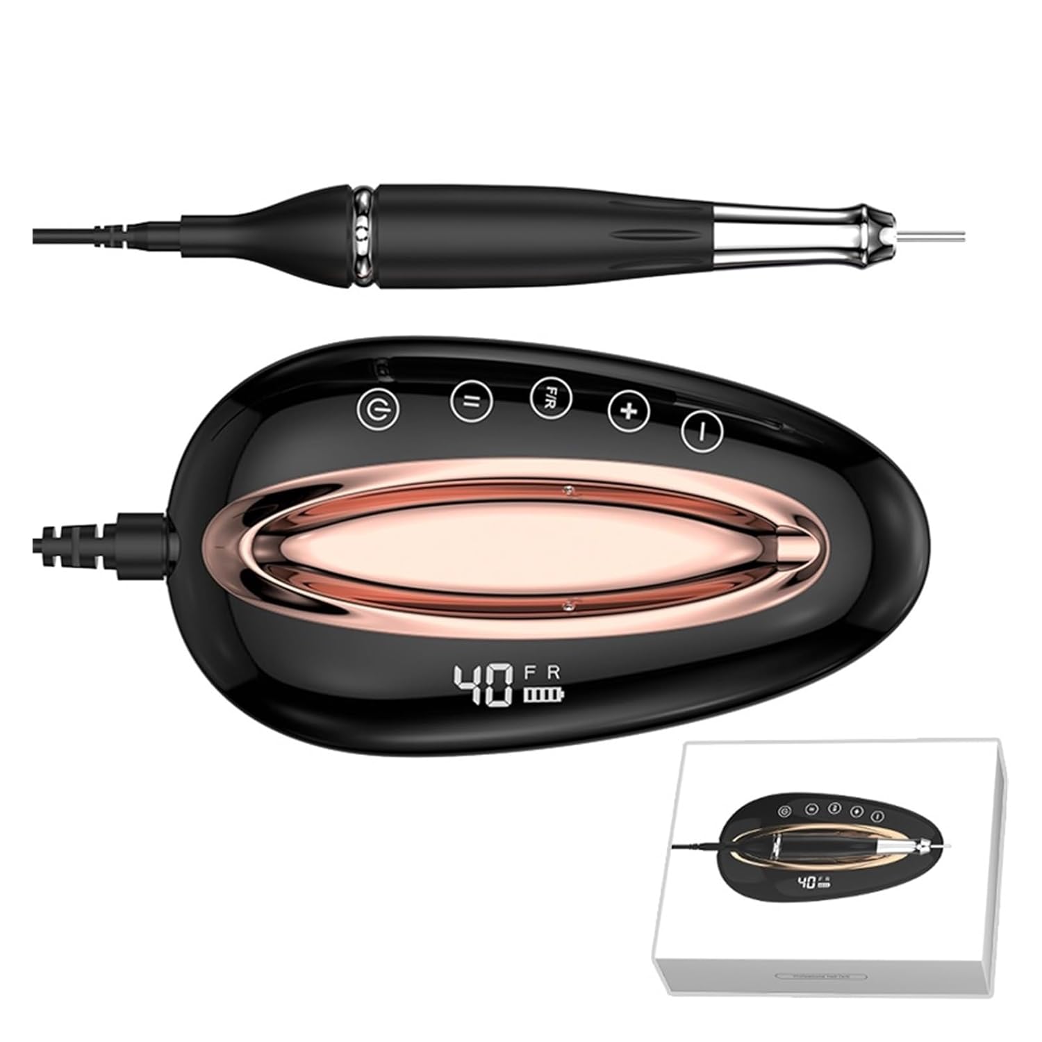 Nail Drill Machine 40000RPM Electric Nail Drill, Professional Cordless Nail Drill, Rechargeable Portable Nails Sander for Gel Removing, Nail Salon Polisher ( Color : YK-901-Purple , Size : A ) (Yk 901