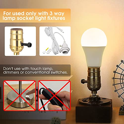 LED Light Bulbs, 𝟑 𝐖𝐚𝐲 𝐋𝐄𝐃 𝐋𝐢𝐠𝐡𝐭 𝐁𝐮𝐥𝐛𝐬 50 100 150W Equivalent, Briignite 3 Way Light Bulbs, Three Way A19 Light Bulbs E26 Medium Base, Daylight White 5000K, 600lm-1200lm-1600lm, 2Pack