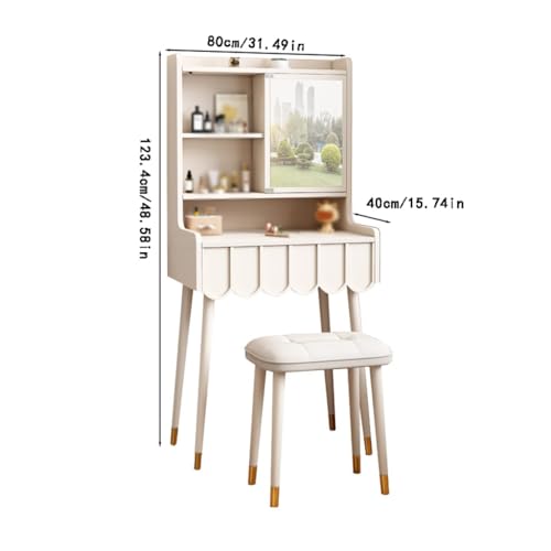 Vanity Desk Cream Style Dressing Table, Modern Dressing Table in Bedroom, Simple and Light Luxury Dressing Table Bedroom Makeup Table