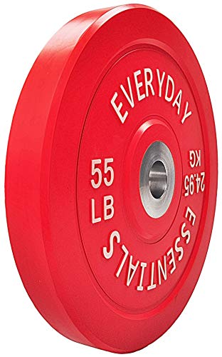 BalanceFrom Color Coded Olympic Bumper Plate Weight Plate with Steel Hub, Singles or Sets or Sets with 7FT Olympic Barbell, Multiple Packages