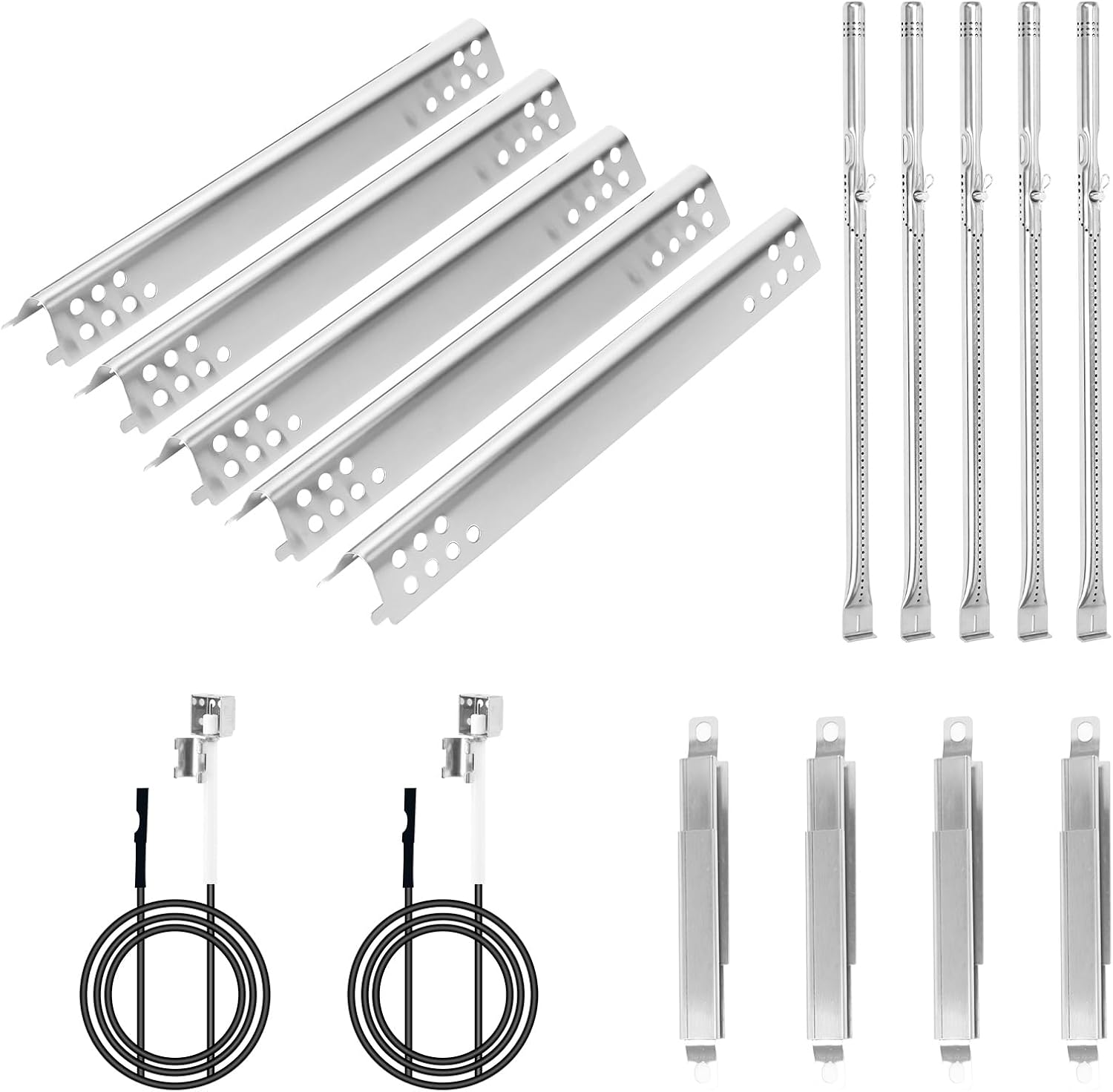 Replacement Kit for Charbroil Performance Grill 5 Burner 463347519 463275717 463243518 463347518, 463275517, Heat Plate, Grill Burner, Adjustable Crossover Tube Igniter Replacement Part