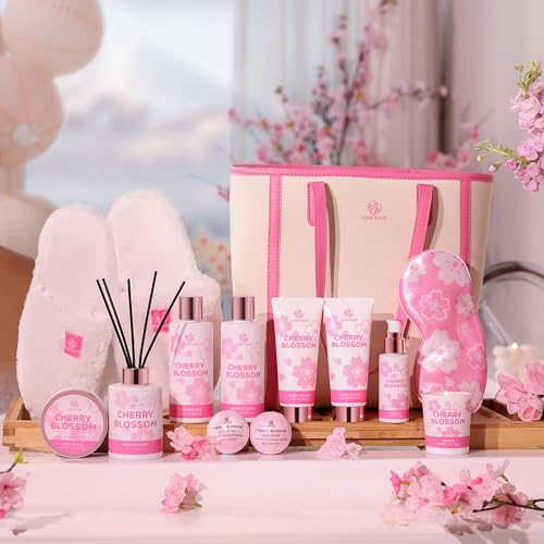 Gift Baskets for Women Mothers Day Gifts Spa Luxetique 12 Pcs Lavender Bath and Body Gifts for Women with Luxury Tote Bag Birthday Gifts for Mom