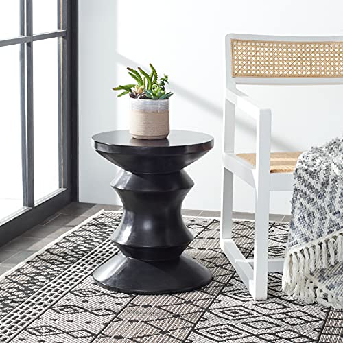 SAFAVIEH Outdoor Collection Katara Modern Ivory Concrete Accent Table (Fully Assembled) VNN1034B