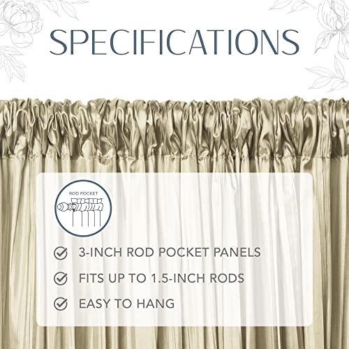 Elrene Home Fashions Athena Faux Crushed-Silk Window Curtain Panel and Valance Set, 52