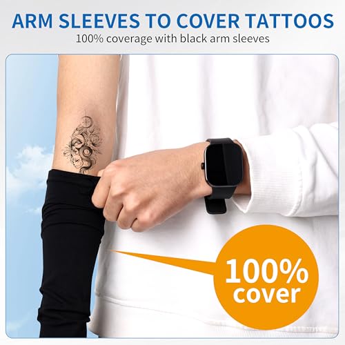 Arm Sleeves for Men Women - Compression Sleeves Cover Arms for UV Sun Protection Tattoo Cover Up Cooling Arm Sleeves
