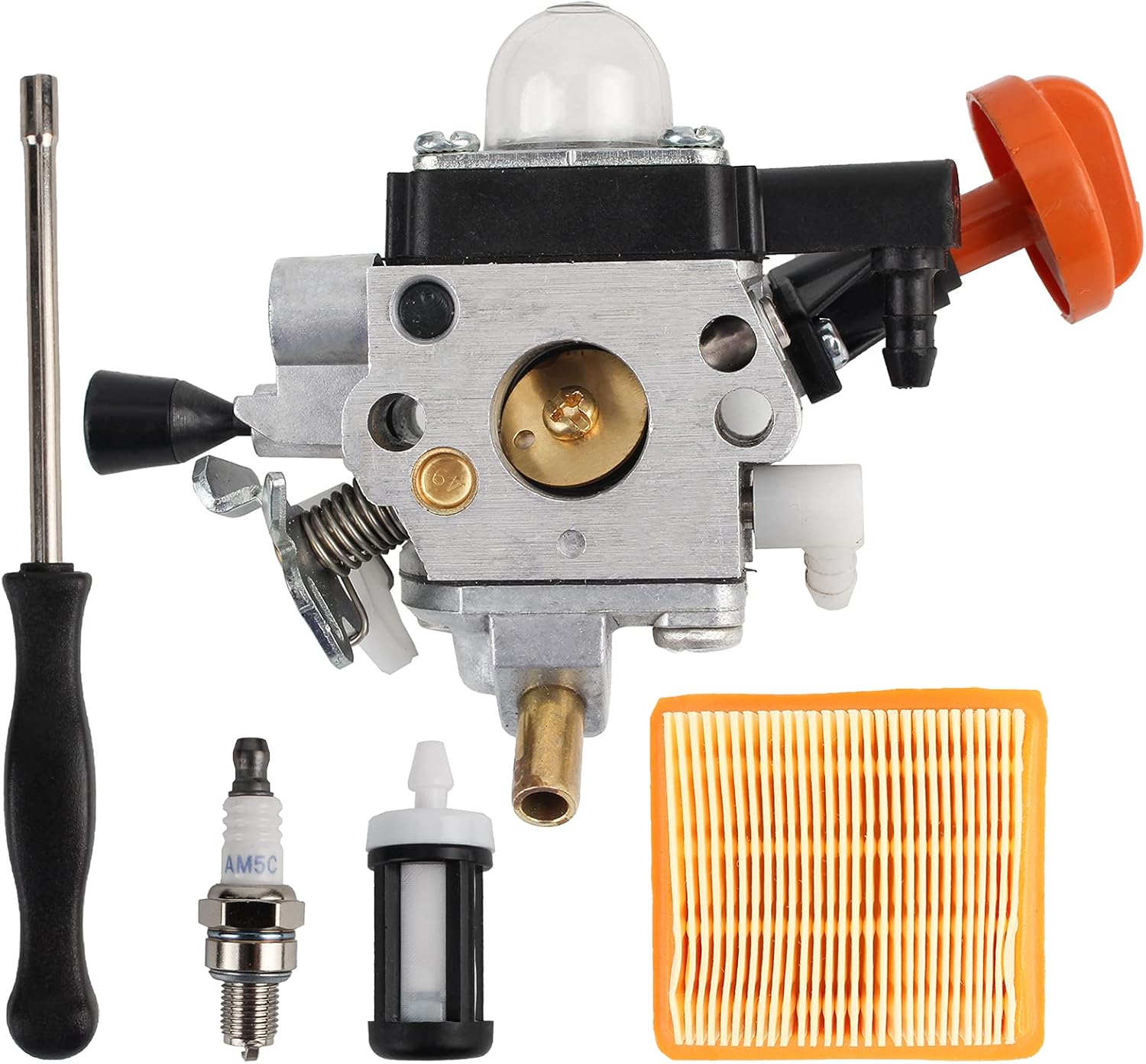 AUTOKAY Carburetor Fits for Stihl FS91 FS111 4180 120 0615 HT103 FC91 FC111 KM91R KM111R HT102 Metal Assy with Air Filter