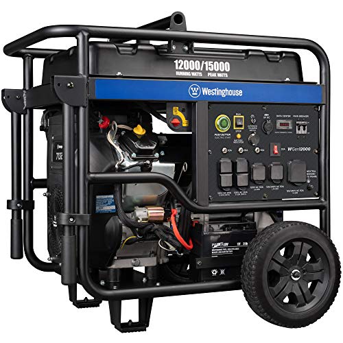 Westinghouse 15000 Peak Watt Home Backup Portable Generator, Remote Electric Start, Transfer Switch Ready 30A & 50 Outlets, Gas Powered