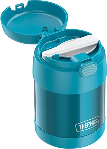 THERMOS All-In-One Vacuum Insulated Stainless Steel Meal Carrier with Spoon (Smoke) FUNTAINER 10 Ounce Stainless Steel Vacuum Insulated Kids Food Jar with Folding Spoon (Teal)