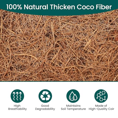 2 Pcs 24 Inch Trough Coco Coir Liner for Plants Replaceable Hanging Baskets Coconut Fiber Liner for Wall Planter Flower Pot Natural Garden Coco Husk Planter