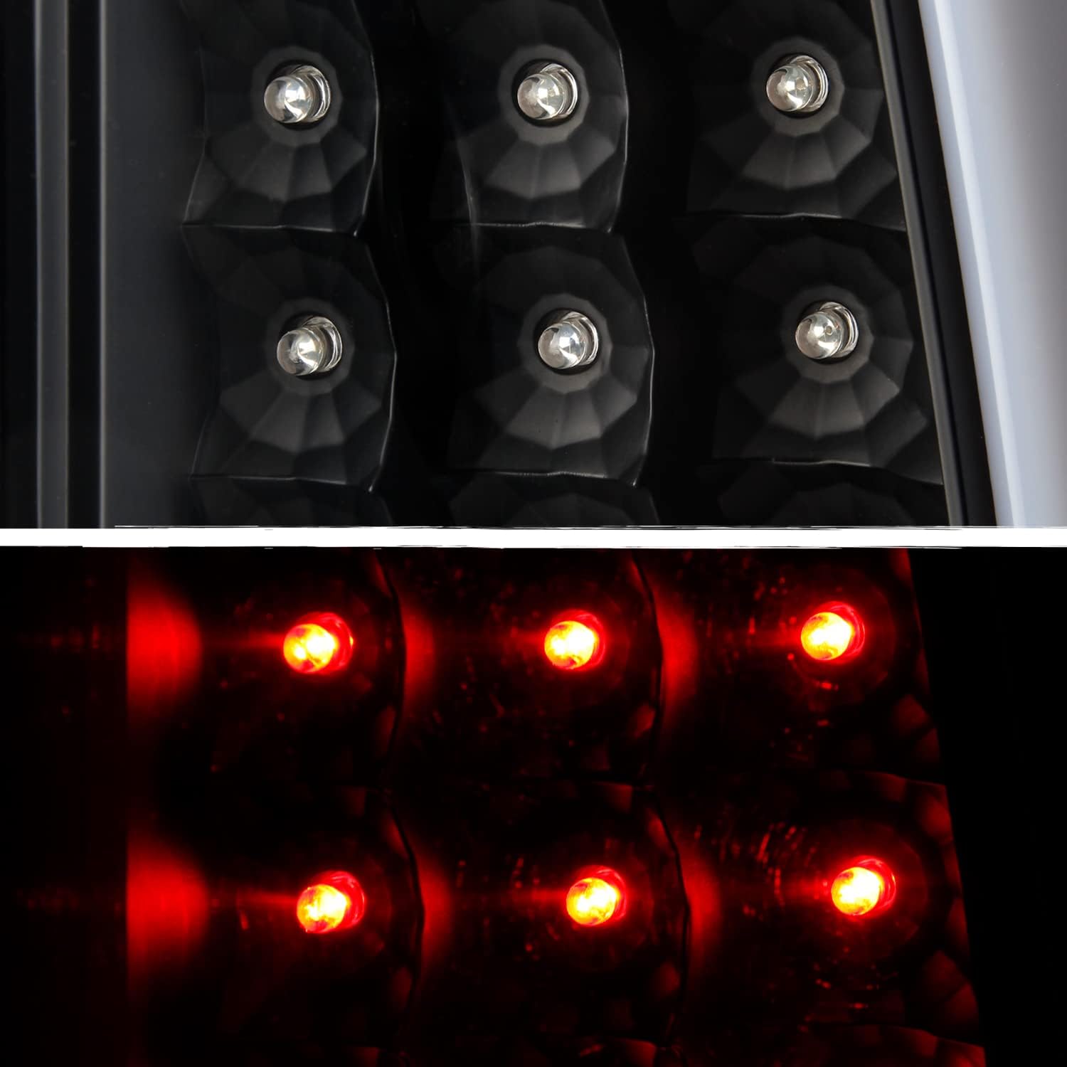 AKKON - Fits 2007-2014 Chevy Tahoe Suburban 1500 2500 Chrome Smoked Headlights + LED C-Tube DRL Black Tail Lights Pair