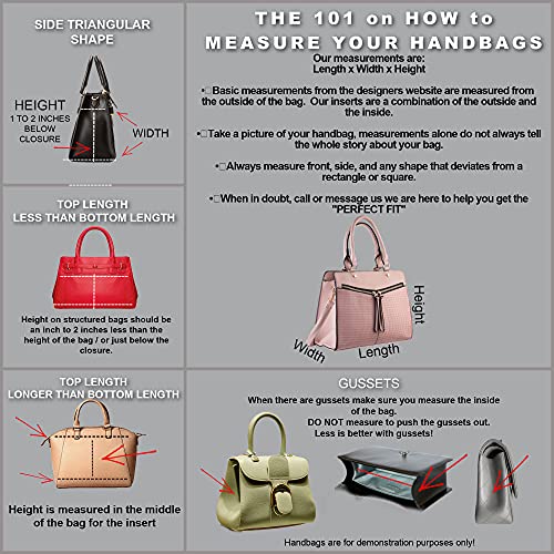 Purse Insert Pillows Set - Custom Cushioned Handbag Fillers by Fabrinique - Set of Shaper Inserts Made to Maintain Small to Large Purses - Prevents Creases and Damage (Cream, S-L, 4PC Set)