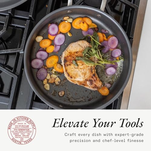 Made In Cookware - 3.5 Quart Non Stick Saute Pan With Lid - 5 Ply Stainless Clad - Professional Cookware - Crafted in Italy - Induction Compatible