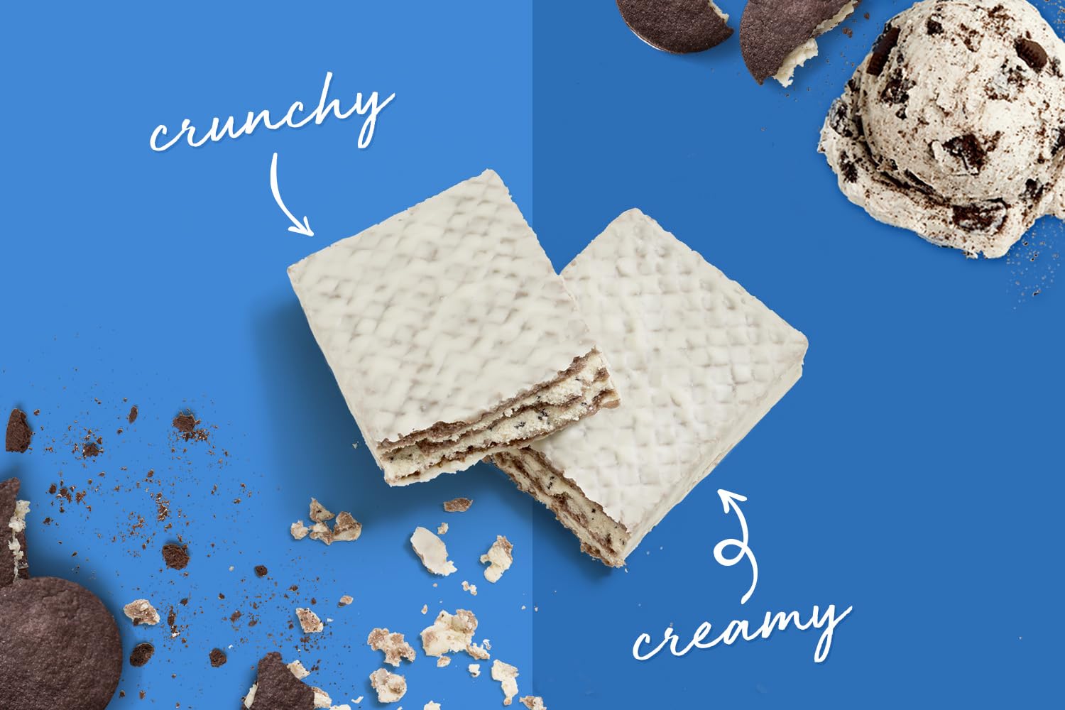 Power Crunch Protein Bars, High Protein Snacks with Delicious Taste, Cookies and Crème, 1.4 Ounce (12 Count)