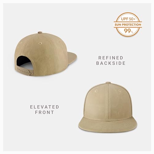 CHOK.LIDS Flat Bill Visor Classic Snapback Hat Blank Adjustable Brim High Top End Trendy Color Style Plain Tone Baseball Cap