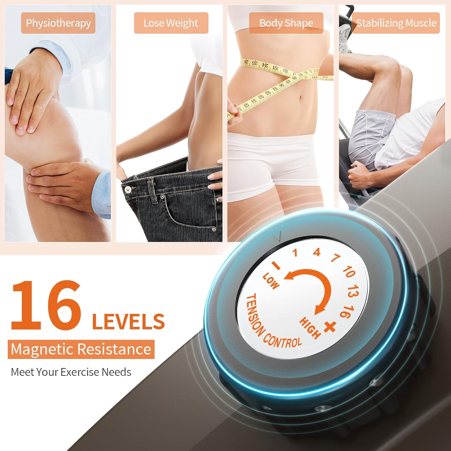 Niceday Elliptical Machine & Recumbent Exercise Bike,16 Resistance Levels and 400LB Weight Limit