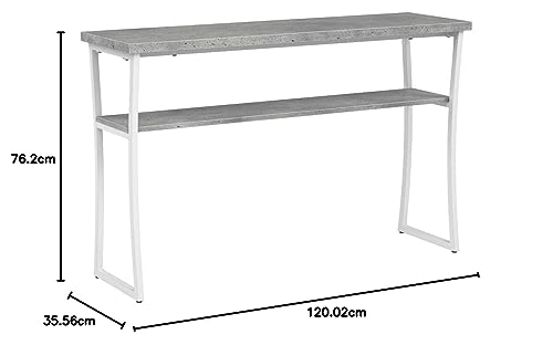 Convenience Concepts X-Calibur Console Table, Faux Birch / White Frame