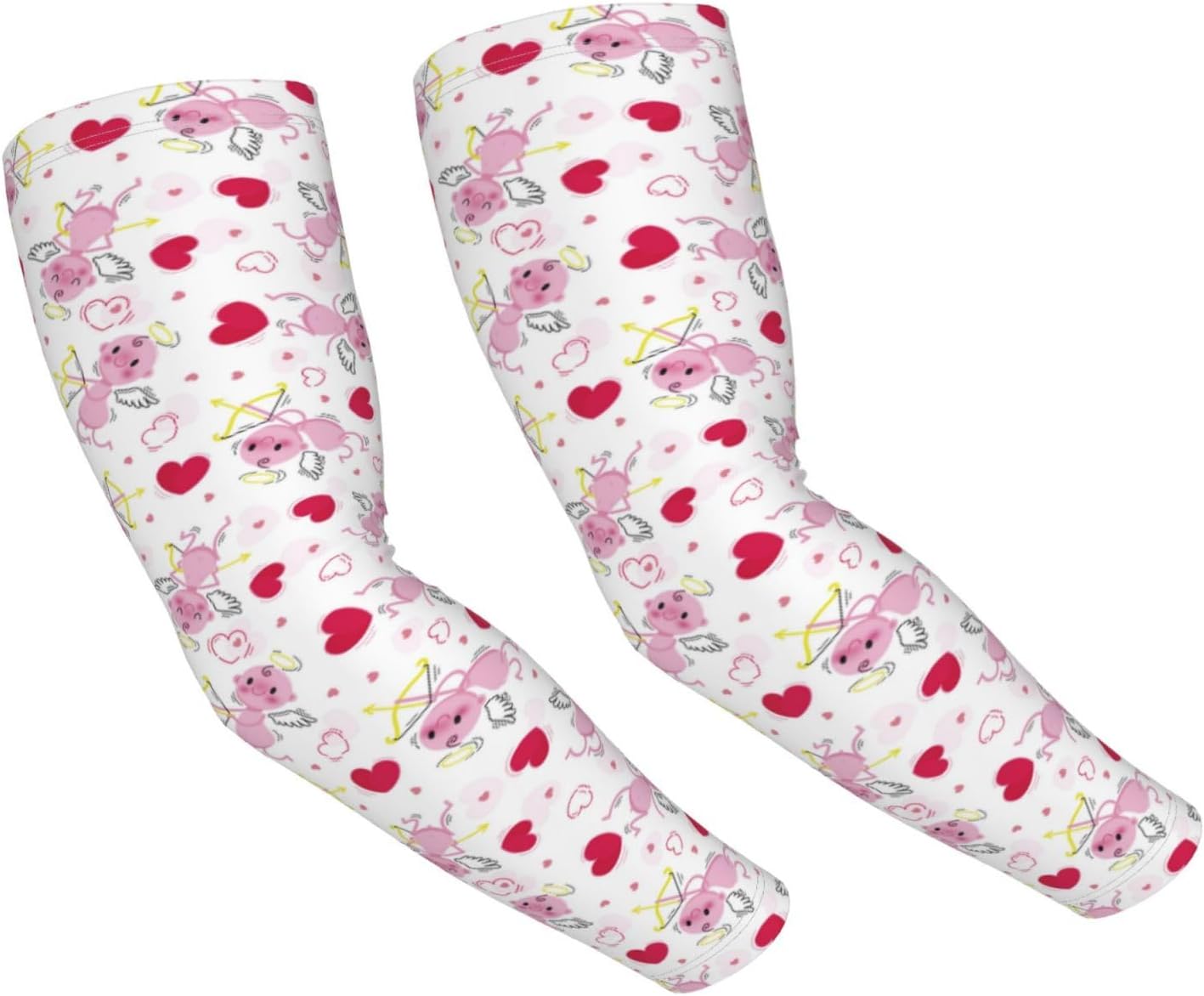 Cooling Arm Sleeves for Men Women Uv Protection - pink angel Tattoo Sleeves to Cover Arms for Women Men, Farmers Defense Gardening Sleeves, Compression Sleeves for Women