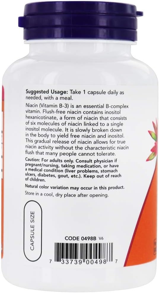 NOW Foods - Niacin Flush-Free Double Strength 500 mg. - 90 Vegetable Capsule(s)