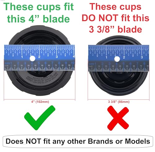 Blendin 24oz Large Tall Cup with Sip N Seal Lid Replacement Jar, Compatible with Nutri Ninja Auto IQ & Duo Blenders - Premium Blender Replacement Cups - Cup Diameter is 4