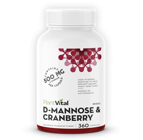Plantvital D Mannose Capsules with Cranberry - D-mannose 1000mg Capsules - High Potency for Bladder, Kidney and Urinary Tract Support. Cranberry Powder with Hibiscus and Dandelion. 2 Months Supply