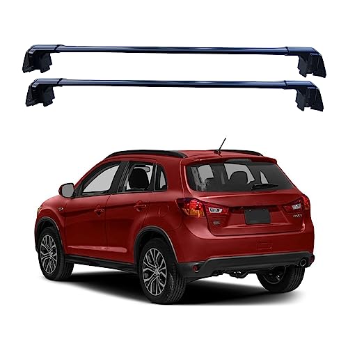 ROKIOTOEX Coyote Roof Rack Crossbars Fit for 2010-2024 Mitsubis-i Outlander Sport Flush Side Rails, Lockable Cross Bars for Rooftop Cargo Box Luggage, Ski Board, Bike Carrier – Silver MO22