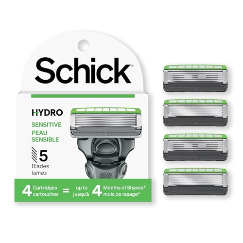 Schick Hydro 5 Sense Hydrate Razor Refills for Men, 4 Count (Pack of 1)